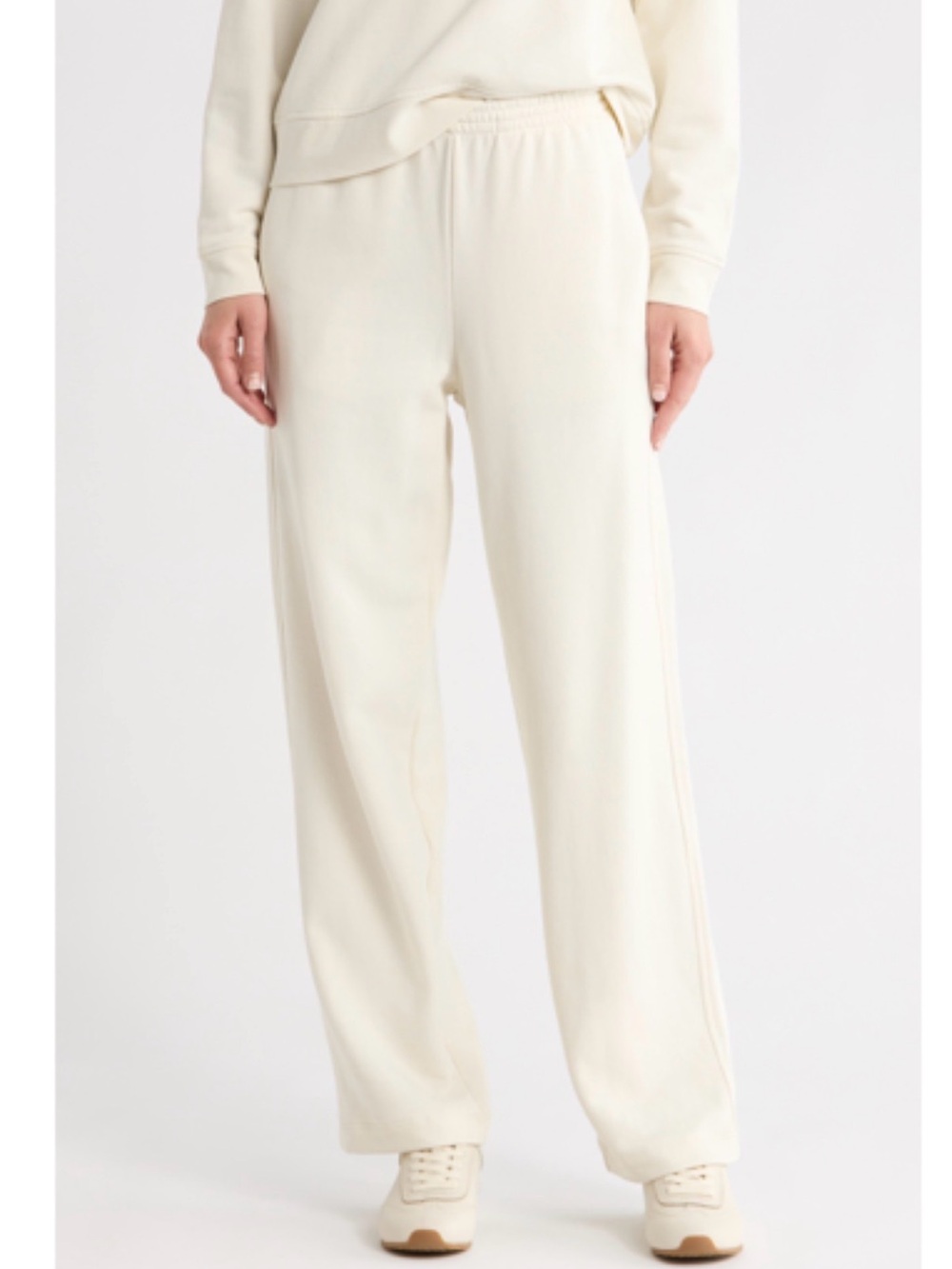 NWT Vince 100% Cotton Wide Leg Sweatpants OFF WHITE, Size Medium